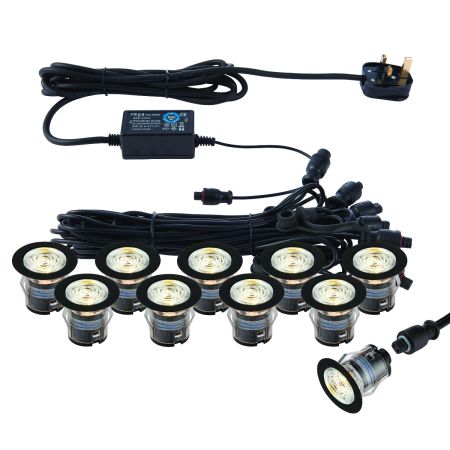 Saxby IkonPRO IP67 CCT 3000K/4000K 35mm Deck Light Kit Matt Black | 99765