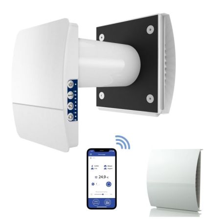 Blauberg Vento-Mini Decentralised Single Room Heat Recovery Fan Unit WiFi White Cowl