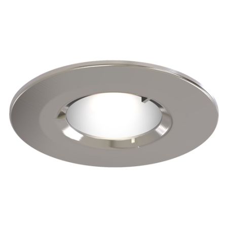 Ansell Edge IP65 Rated GU10 Fire Rated Downlight Satin Chrome | AEFRD/IP65/SC