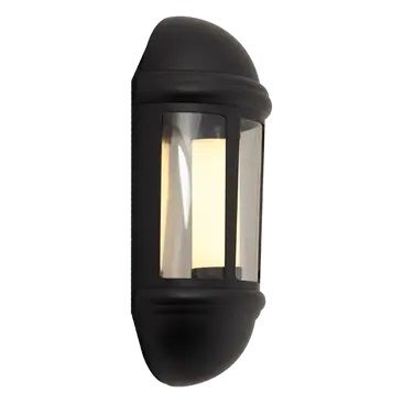 Ansell Latina 8w LED 3000K Half Lantern with PIR Sensor Black | ALHLLED/PIR/BL