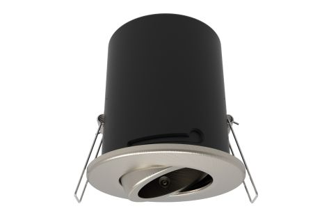 Kosnic Aliso Fire-Rated IP20 Tilt Downlight Satin Chrome | ALI20T-SCH