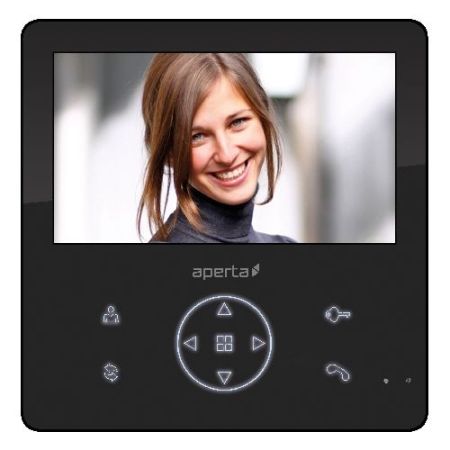 ESP Aperta Colour Video Door Entry Monitor with Record Facility - Black APMONBG