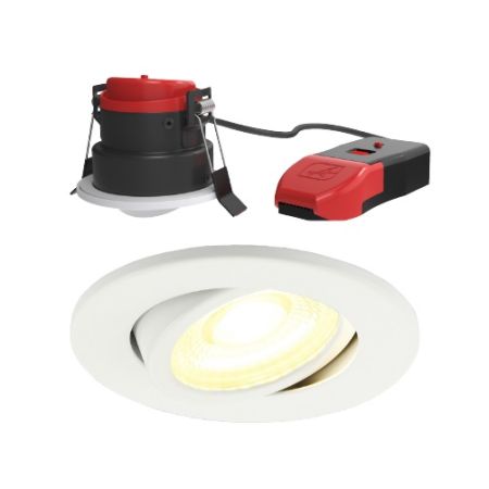Ansell APRILEDP/G/WH Prism Pro Gen3 7W Gimbal CCT LED Fire Rated Downlight White