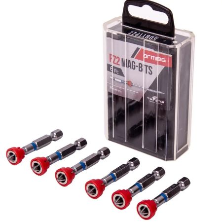 Armeg Tic-Tac PZ2 Magnetic Screwdriver Bits (Pack of 6) | SDBTTPZ2