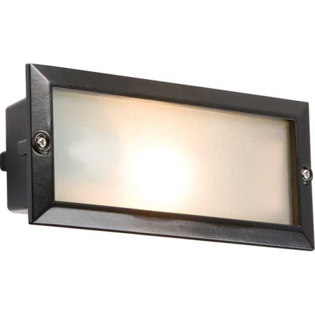 Knightsbridge E27 Brick Light c/w Plain and Louvred Black Cover BL01BK