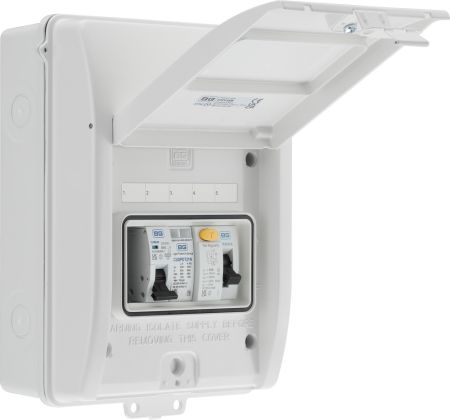 BG Sync-EV CFEV5A Type 2 SPD IP65 External White EV Consumer Unit Type A RCD