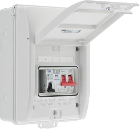 BG Sync-EV CFEV6W 100A Main Switch Type 2 SPD IP65 EV External Consumer Unit White