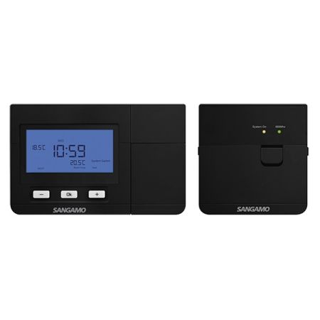 Sangamo Choice+ Wireless 24/7 Day Programmable Room Thermostat Black| CHPRSTATDPRFB