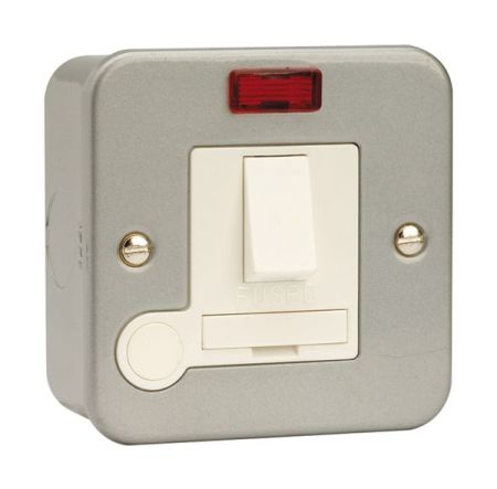 Click Essentials Metalclad Switched Fused Spur With Flex Outlet & Neon | CL052