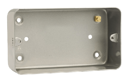 Click Metal Clad CL086 2 Gang 40mm Deep Mounting Box (No Knockouts)