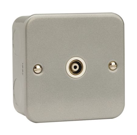 Click Essentials Metal Clad Single Isolated Coaxial Outlet | CL158