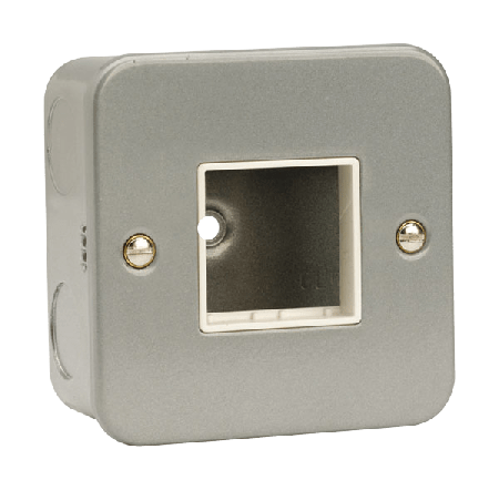 Click Essentials CL402 Metal Clad Single Empty Plate 2 Gang Aperture