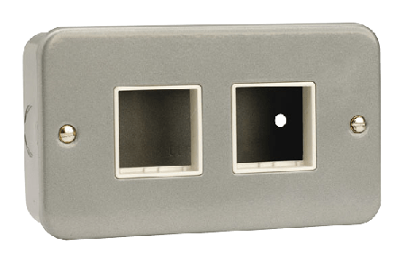 Click Essentials CL404 Metal Clad Double Empty Plate 2x2 Gang Aperture
