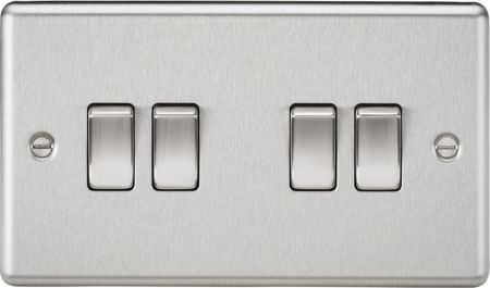 Knightsbridge Brushed Chrome 10AX 4G 2 Way Light Switch | CL41BC