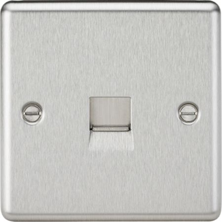 Knightsbridge Telephone Master Outlet Socket Rounded Edge Brushed Chrome | CL73BC
