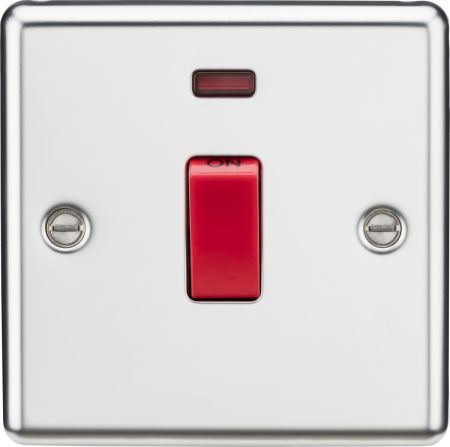 Knightsbridge 45A DP Switch with Neon (1G size) Polished Chrome