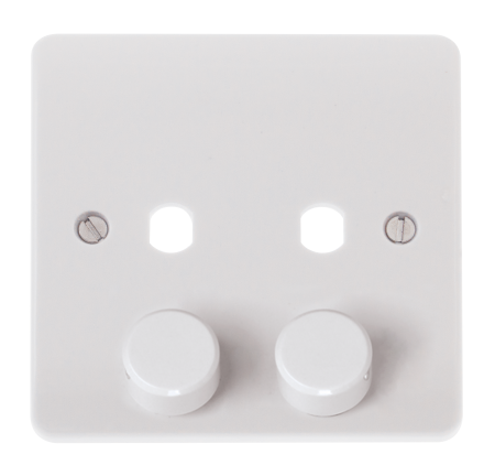 Click Mode 2 Gang Unfurnished Dimmer Plate & Knob (800W Max) | CMA146PL