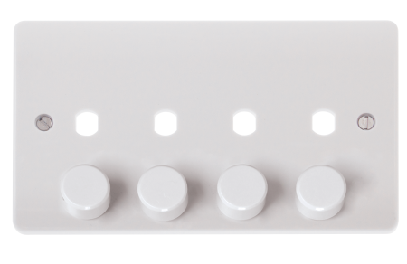 Click Mode 4 Gang Unfurnished Dimmer Plate & Knob (1600W Max) | CMA148PL