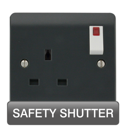 Click Mode Part M 13A 1 Gang DP Safety Shutter Switched Socket & Neon (Twin Earth) | CMA1835AG
