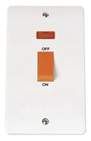 Click Mode 45A Large Plate Single Cooker Switch with Neon CMA203