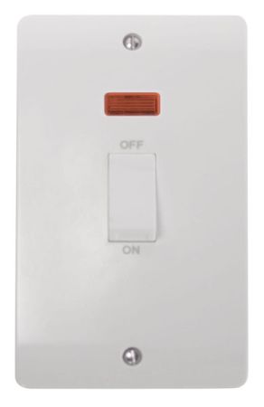 Click Mode 45A Large 1 Gang Single Cooker Outlet With Neon CMA503