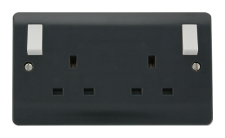 Click Mode Part M 13A 2 Gang DP Switched Socket With Outboard Rockers | CMA836AG