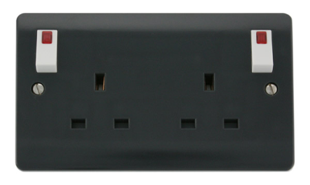 Click Mode Part M 13A 2 Gang DP Switched Socket With Neons & Outboard Rockers | CMA840AG