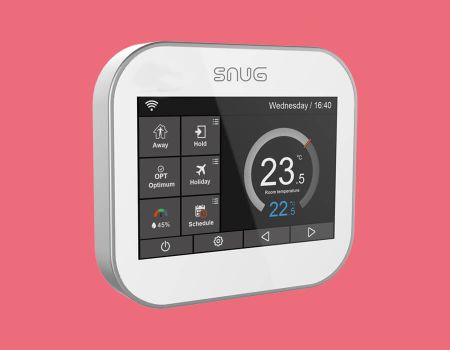 SNUG Underfloor Heating Touch Screen Controller, 5°C to 35°C, White | CONTROLT-WE