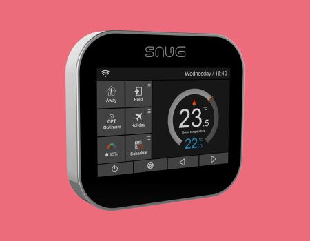 SNUG Underfloor Heating Touch Screen Controller, 5°C to 35°C, White | CONTROLT-WE