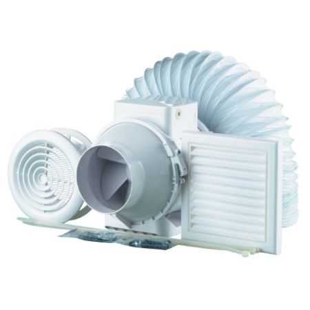 Core Premium Turbo Bathroom Timer Shower Fan Kit 100mm | CP-CENTRI100-T-KIT