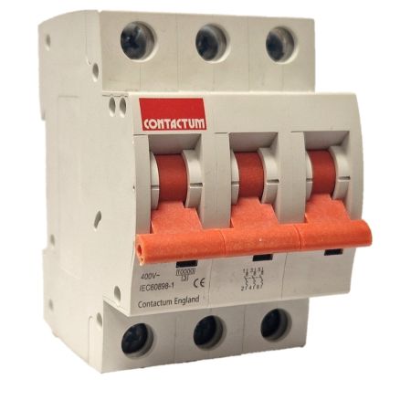 Contactum CPB1010D3 10 Amp Triple Pole Type D 10kA 400V Miniature Circuit Breaker MCB