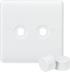 Knightsbridge Curved Edge 2G Dimmer Plate with Matching Dimmer Cap CU2DIM