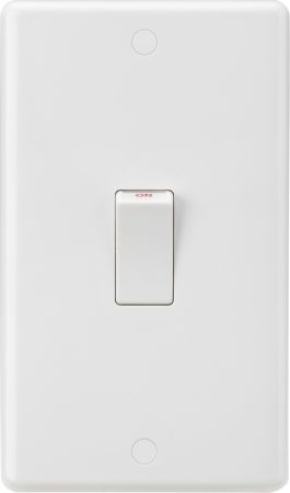 Knightsbridge CU8332W Curved Edge 45A DP Double Switch White Rocker
