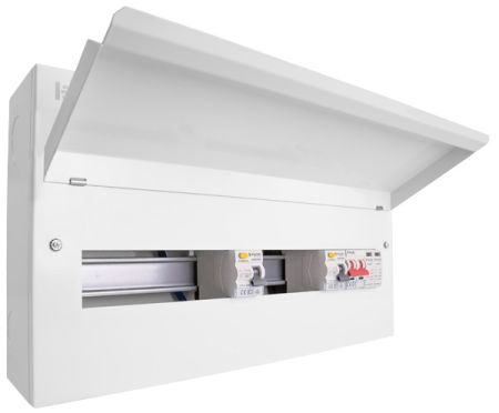 Click Elucian CUEB22MSRCDSP14 22 Way SPD 2x 80A 30mA RCD 100A Mains Switch Dual RCD Consumer Unit