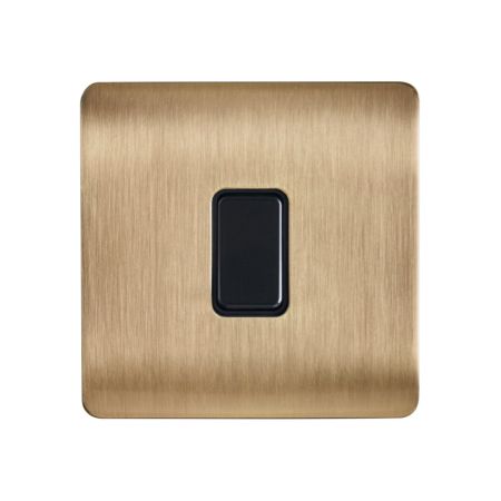 Forum Culina 1 Gang Kinetic Switch Complete Satin Brass | CUL-44838-BLK