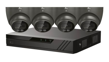 OYN-X Eagle Colourview Plus Turret 4MP IP CCTV System Grey | CV-8IP-4DOME-2TBG