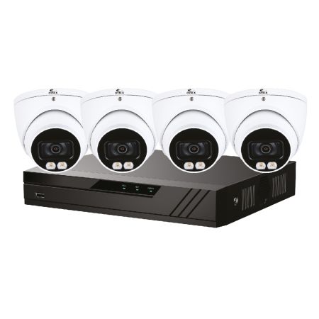 Qvis Eagle Colourview Plus Turret White Camera CCTV System | CVPLUS-8-4DOME-1TB