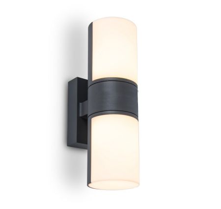 Lutec 5198101118 Cyra Twin Tubular 15w LED Wall Light Anthracite Grey