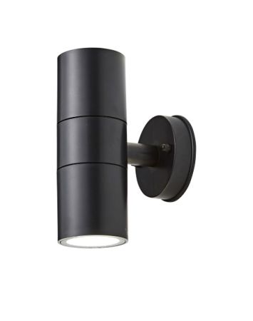 Forum Coast CZ-25144-BLK-65 Neso 7w LED GU10 Polycarbonate IP65 Up & Down Wall Light Black