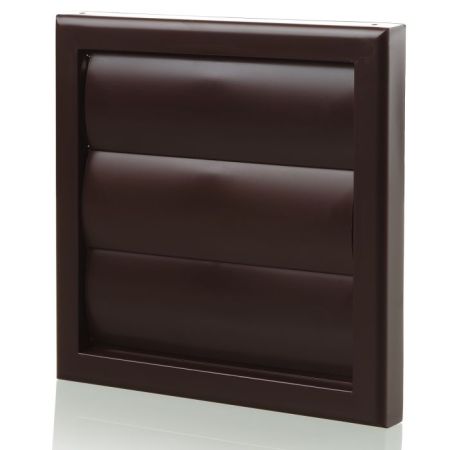 Blauberg Plastic 125mm 5” Wall Vent Cover Air Gravity Shutter Ventilation Grille Brown | DECOR 185X185-125G BROWN
