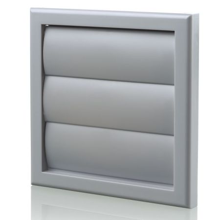 Blauberg Plastic 125mm 5” Wall Vent Cover Air Gravity Shutter Ventilation Grille Grey | DECOR 185X185-125G GREY