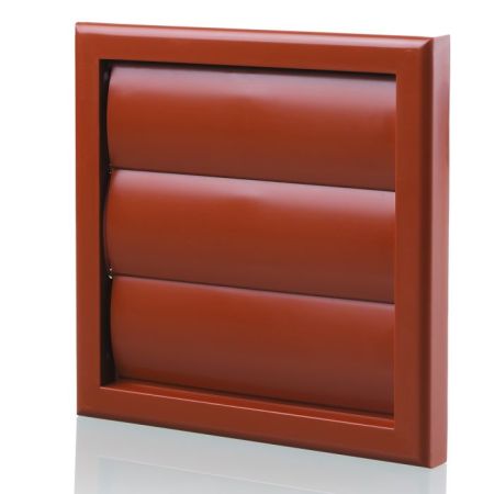 Blauberg Plastic 125mm 5” Wall Vent Cover Air Gravity Shutter Ventilation Grille Terracotta | DECOR 185X185-125G TERRACOTTA