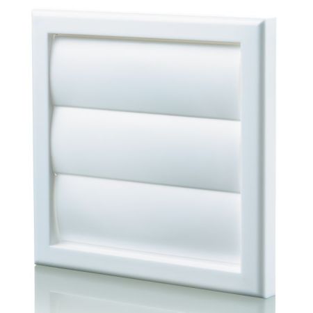 Blauberg Plastic 125mm 5” Wall Vent Cover Air Gravity Shutter Ventilation Grille White | DECOR 185X185-125G WHITE