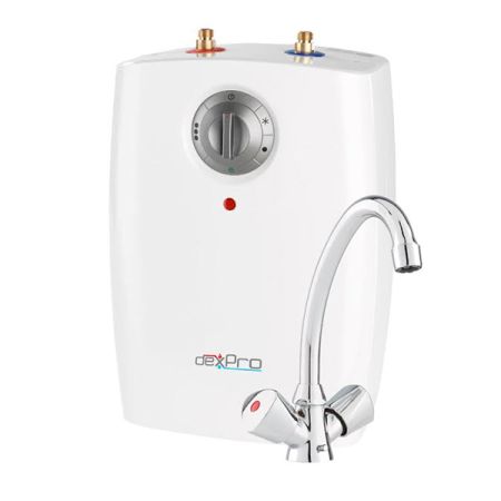 dexPro 5L Undersink Vented Water Heater 2.kW c/w Vented Mixer Tap & Hoses | DXU5LV