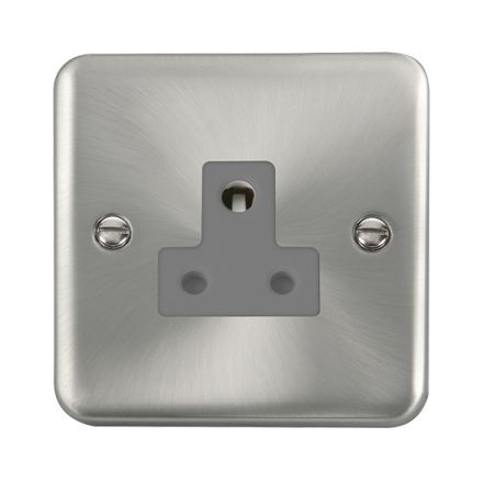 Click Deco Plus Satin Chrome 5A Round Pin Socket | DPSC038GY