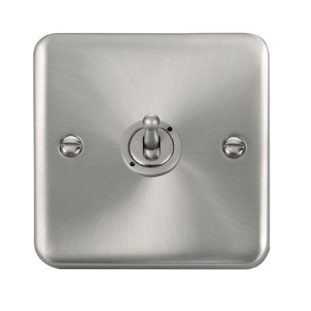 Click Deco Plus Satin Chrome 1 Gang 10A Toggle Switch DPSC421