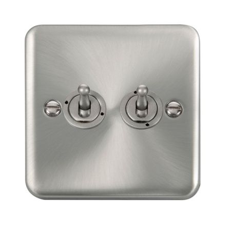 Click Deco Plus Satin Chrome 1 Gang 10A Toggle Switch DPSC422