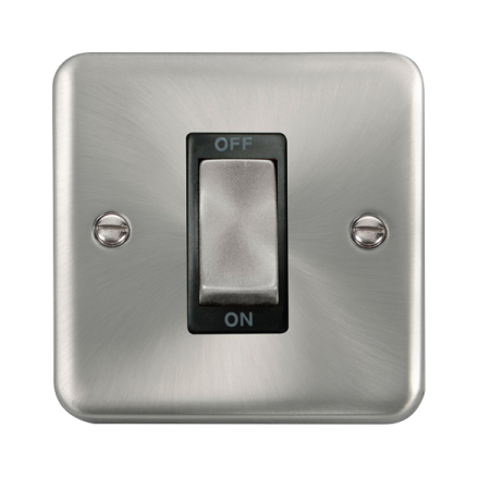 Click Deco Plus Satin Chrome 45A Ingot 1 Gang DP Switch Black Insert | DPSC500BK
