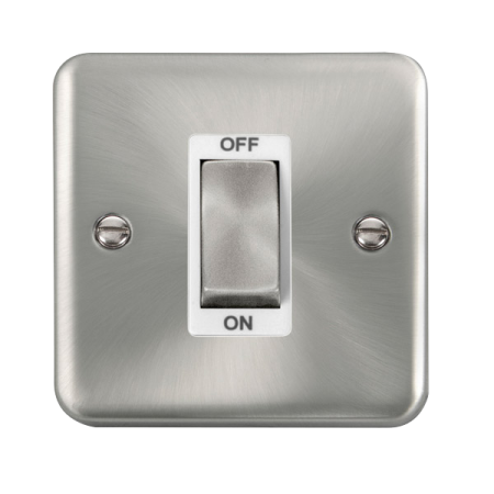 Click Deco Plus Satin Chrome 45A Ingot 1 Gang DP Switch White Insert | DPSC500WH