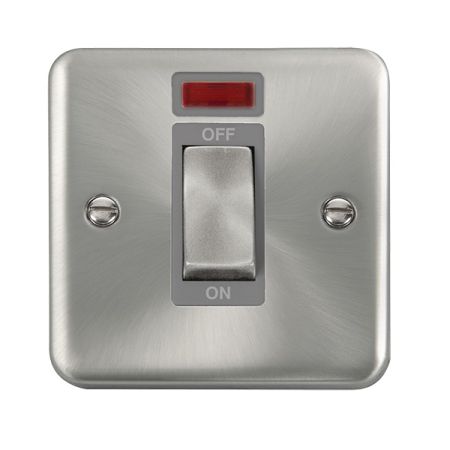 Click Deco Plus Satin Chrome 1G DP Cooker Switch & Neon Grey Insert | DPSC501GY